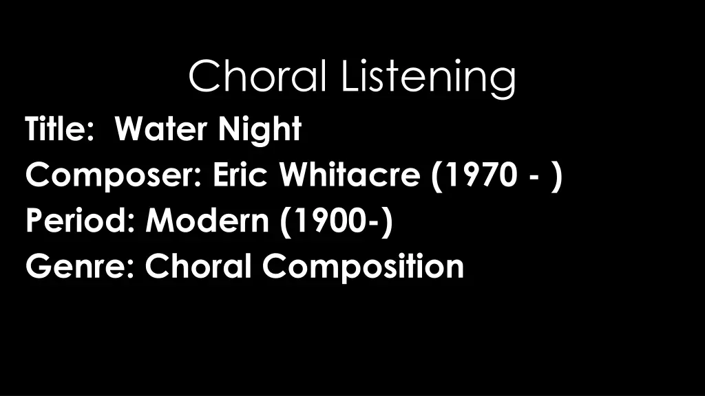 choral listening 24