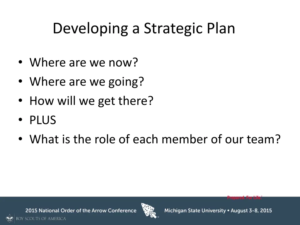developing a strategic plan