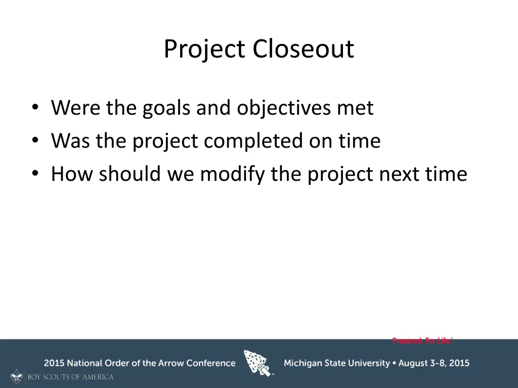 project closeout