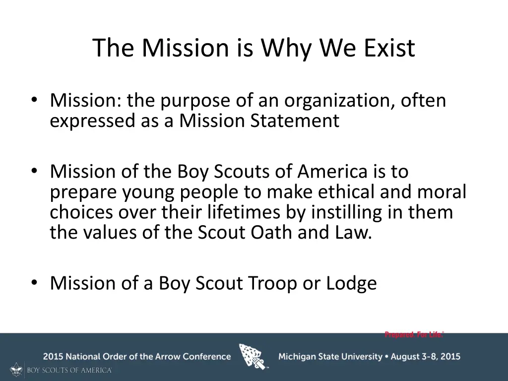 the mission is why we exist