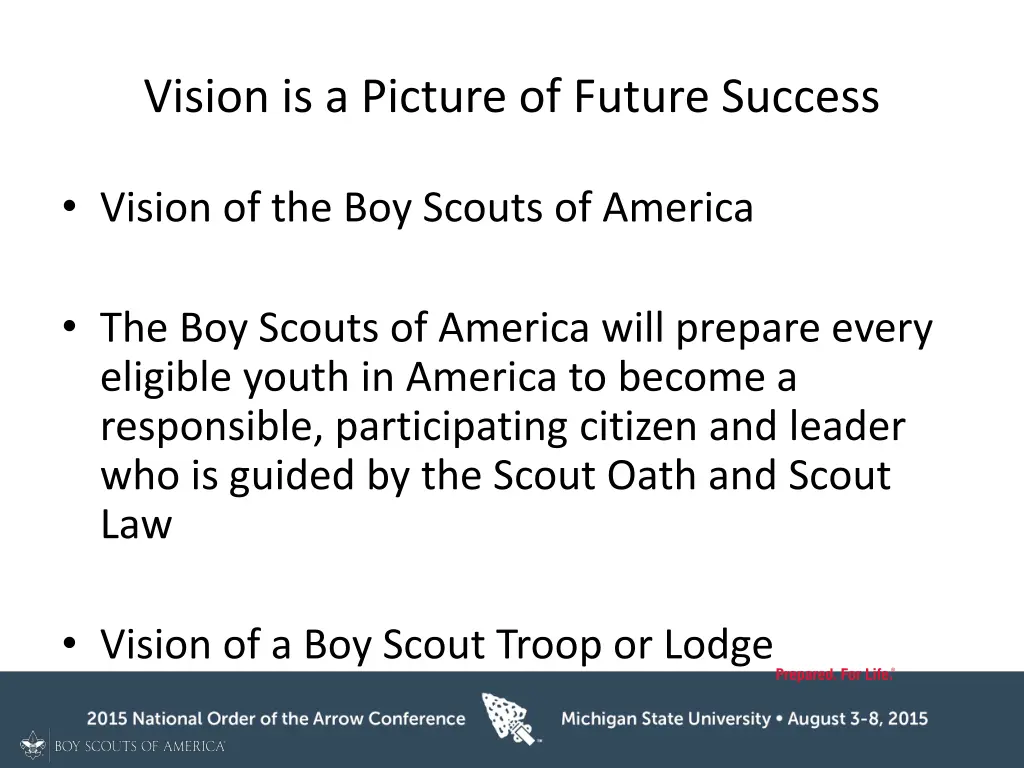 vision is a picture of future success
