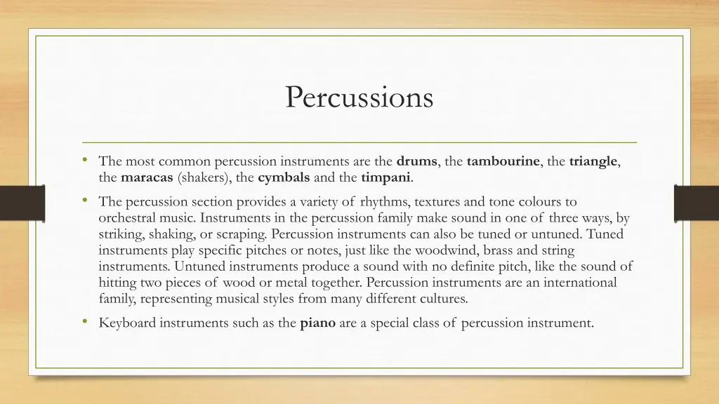 percussions
