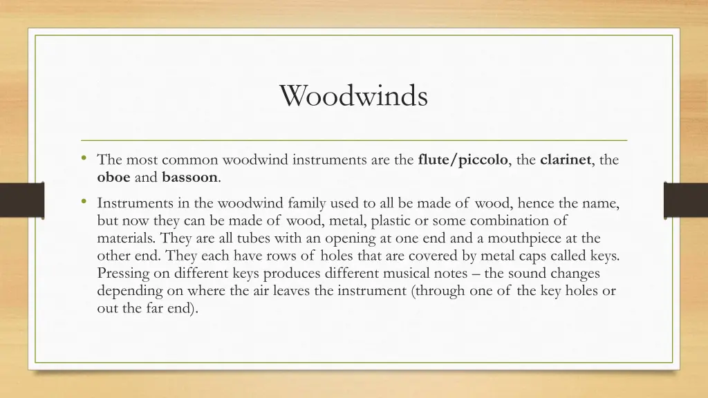 woodwinds