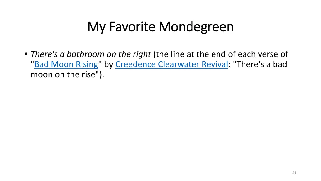 my favorite mondegreen my favorite mondegreen