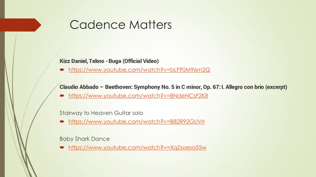 cadence matters