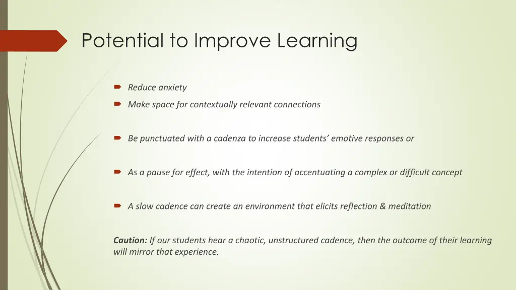 potential to improve learning