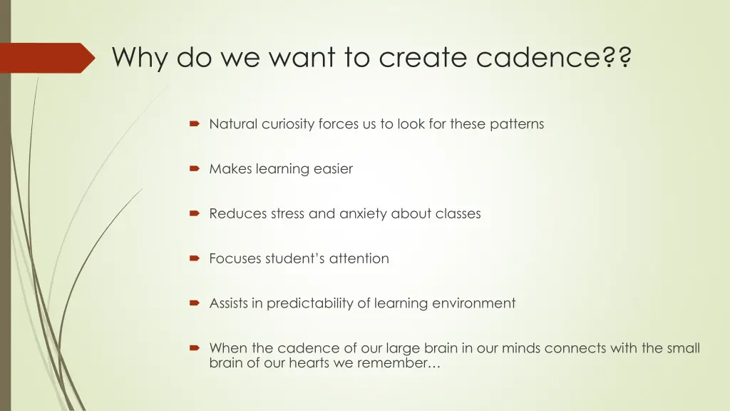 why do we want to create cadence