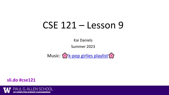 cse 121 lesson 9