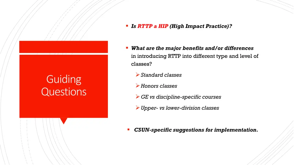 is rttp a hip high impact practice