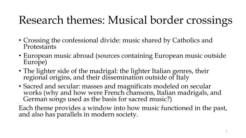 research themes musical border crossings
