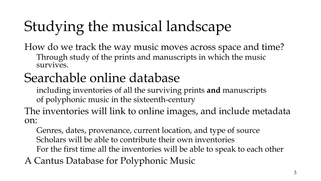 studying the musical landscape