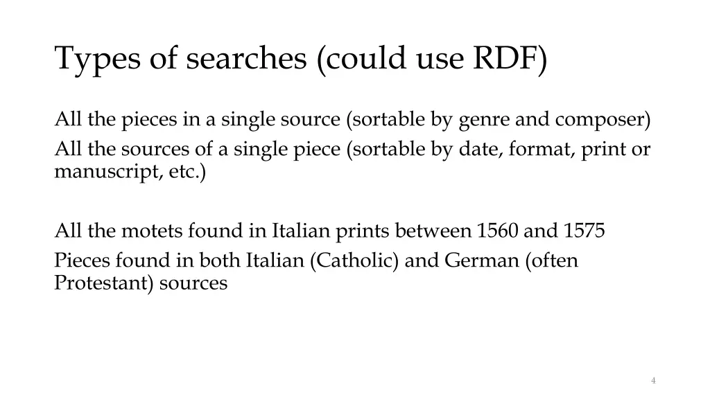 types of searches could use rdf