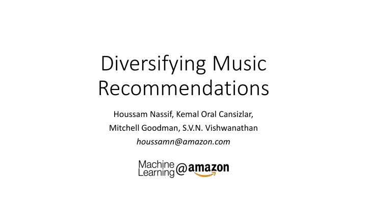 diversifying music recommendations