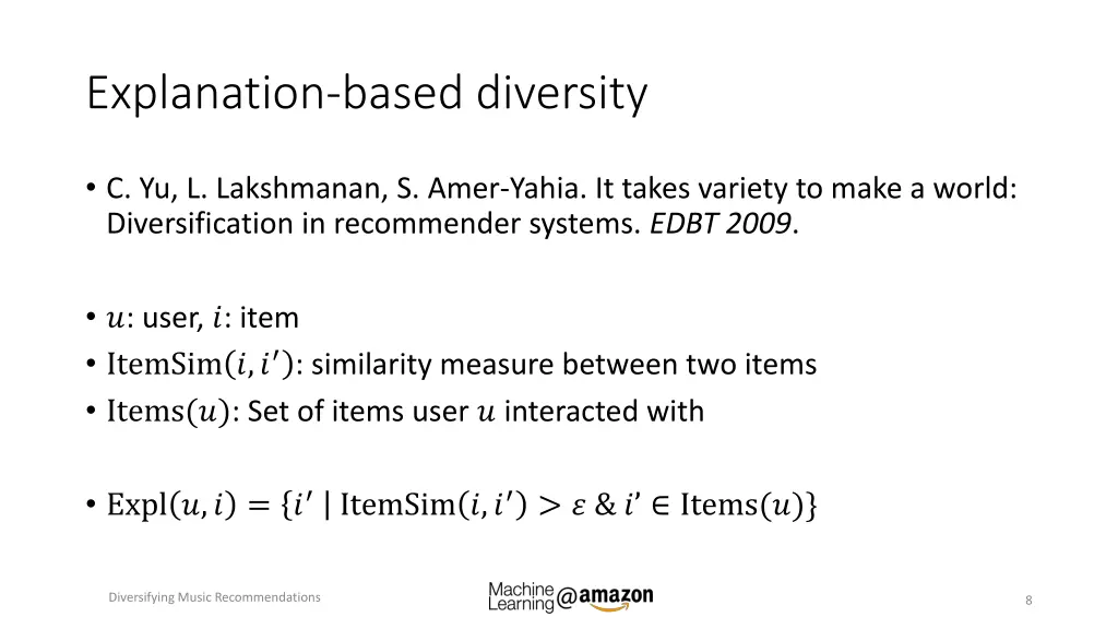 explanation based diversity