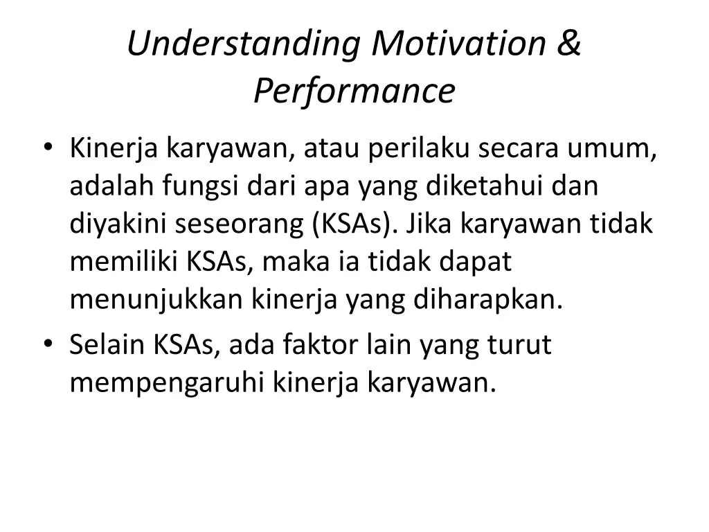 understanding motivation performance