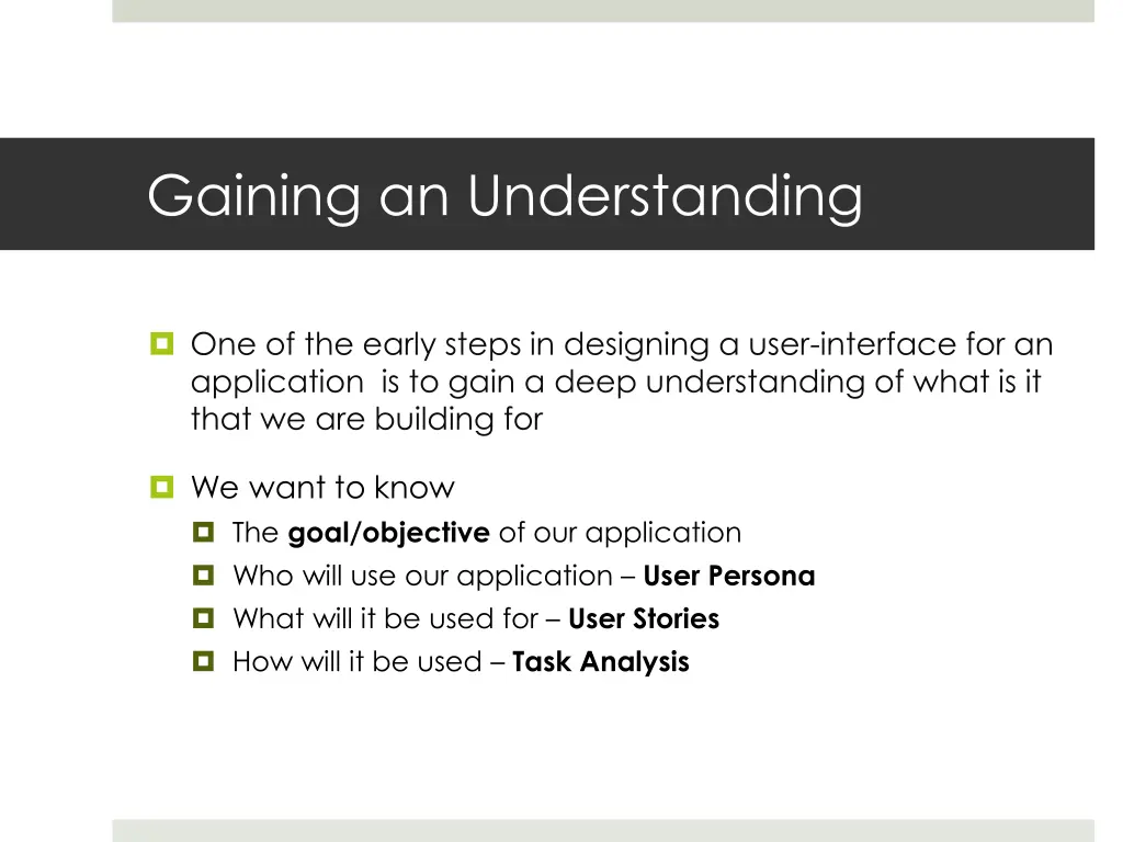 gaining an understanding