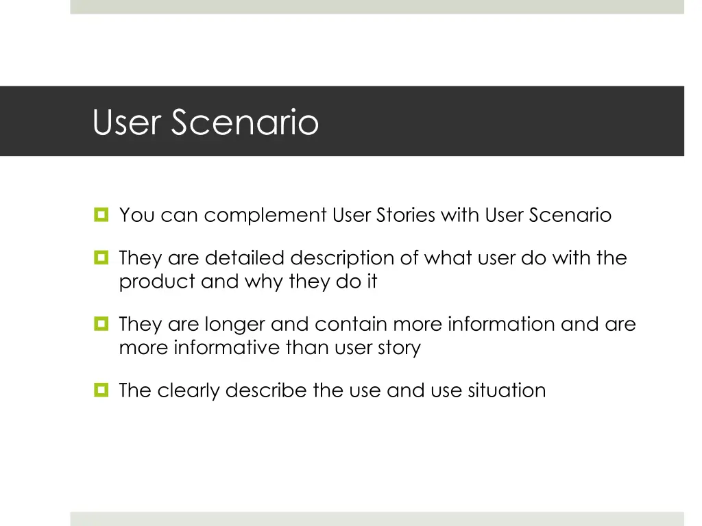 user scenario