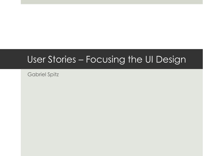 user stories focusing the ui design