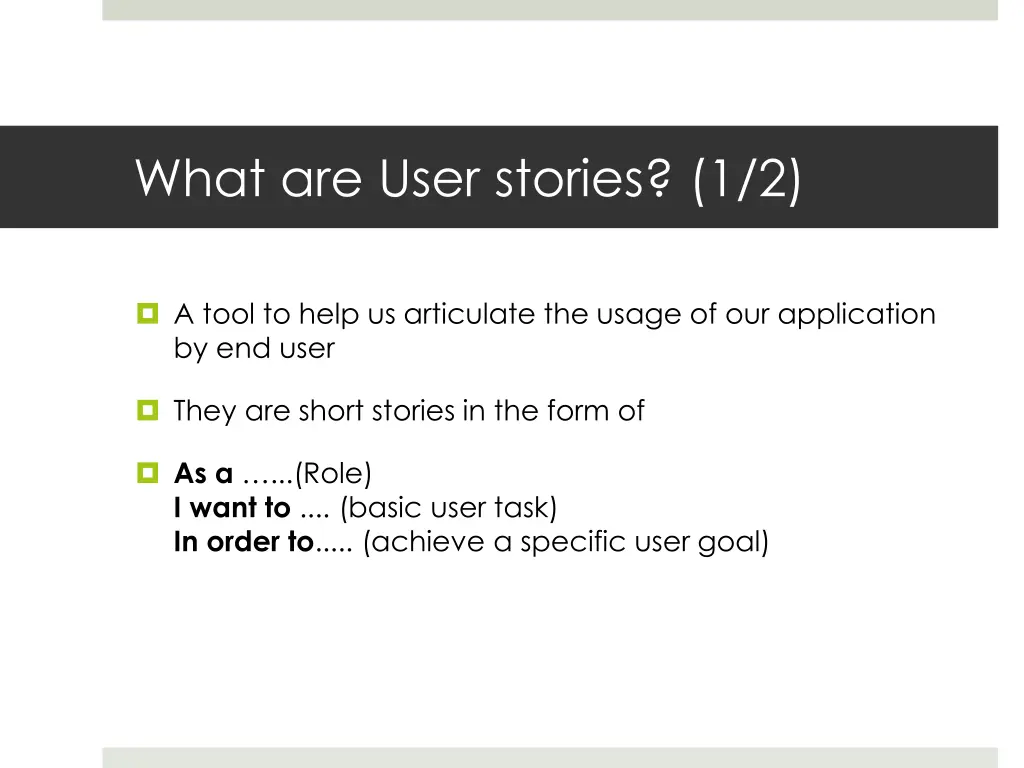 what are user stories 1 2