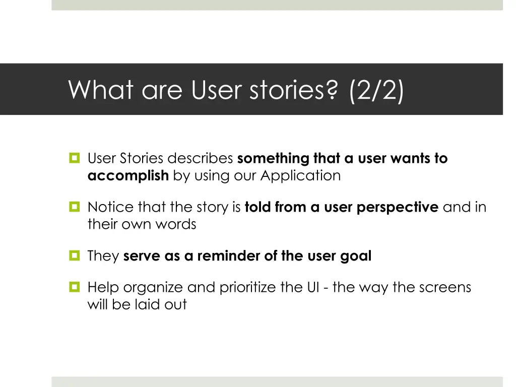 what are user stories 2 2
