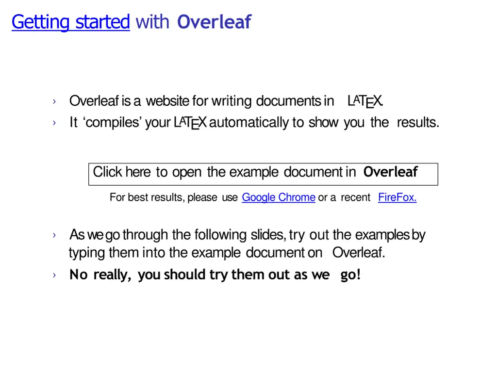 getting started with overleaf