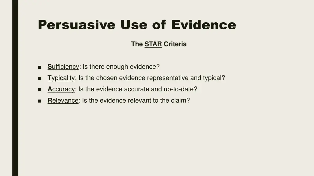 persuasive use of evidence