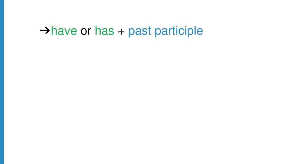 have or has past participle