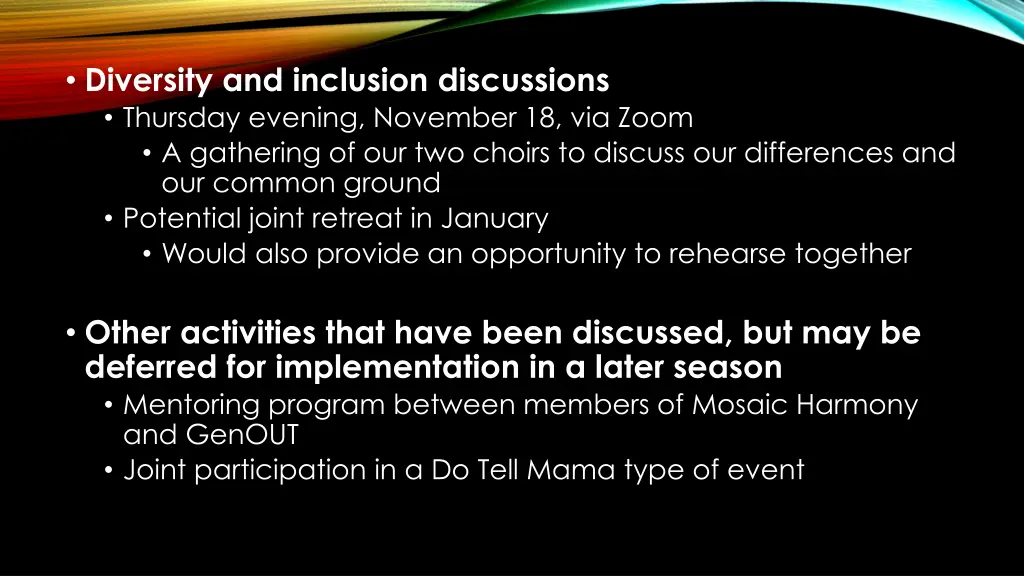 diversity and inclusion discussions thursday