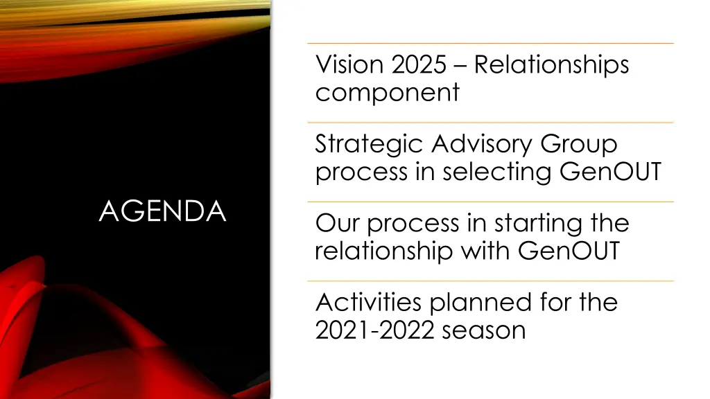 vision 2025 relationships component 1