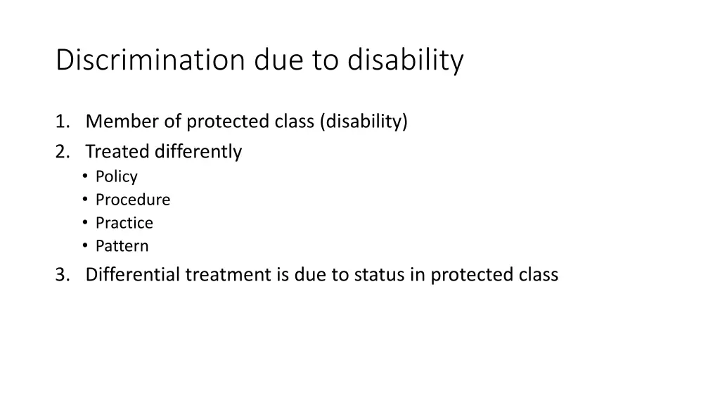discrimination due to disability 1