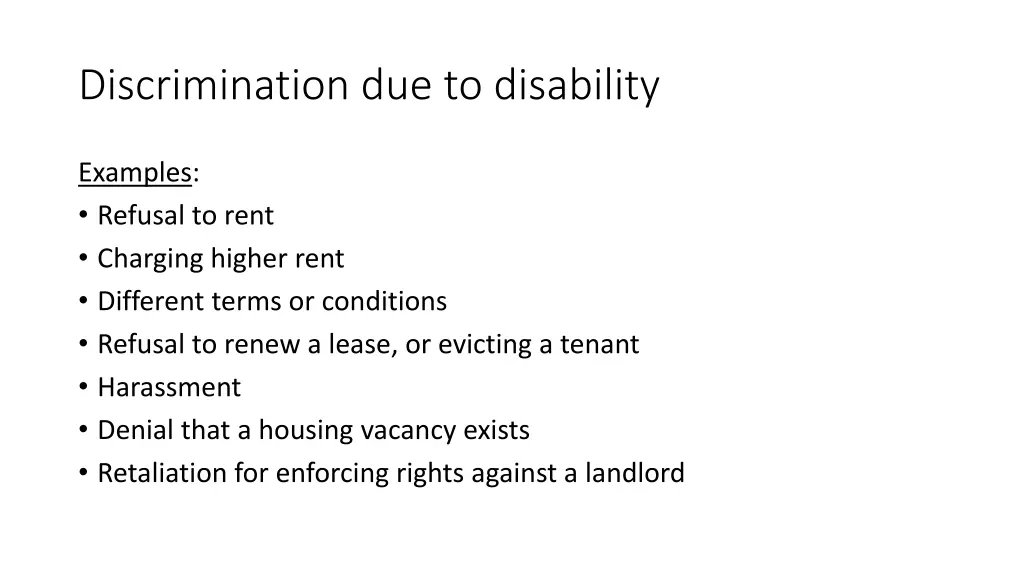 discrimination due to disability 2