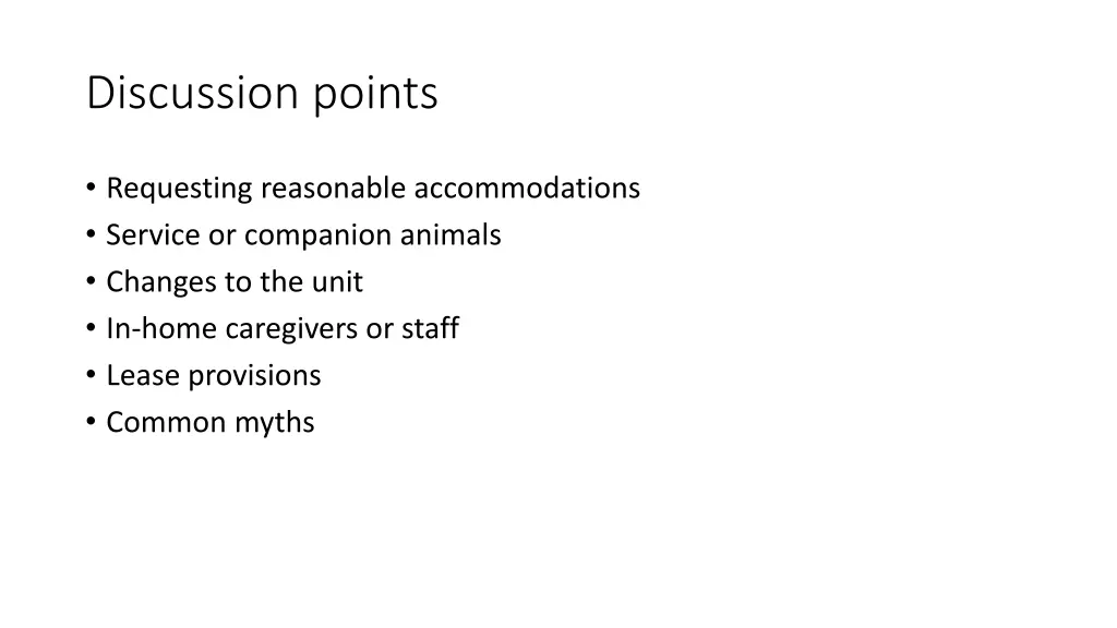 discussion points