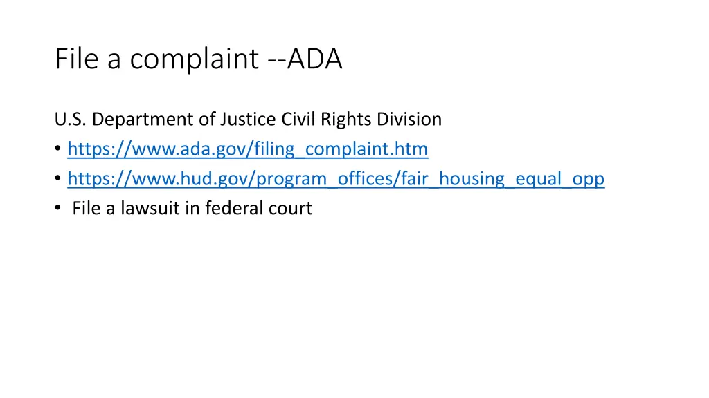 file a complaint ada