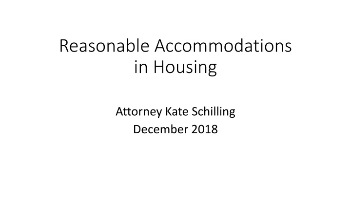 reasonable accommodations in housing