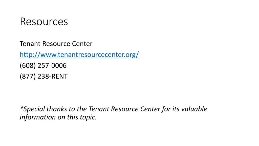 resources