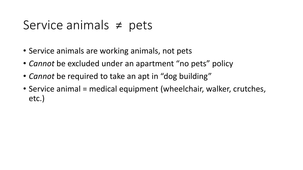 service animals pets