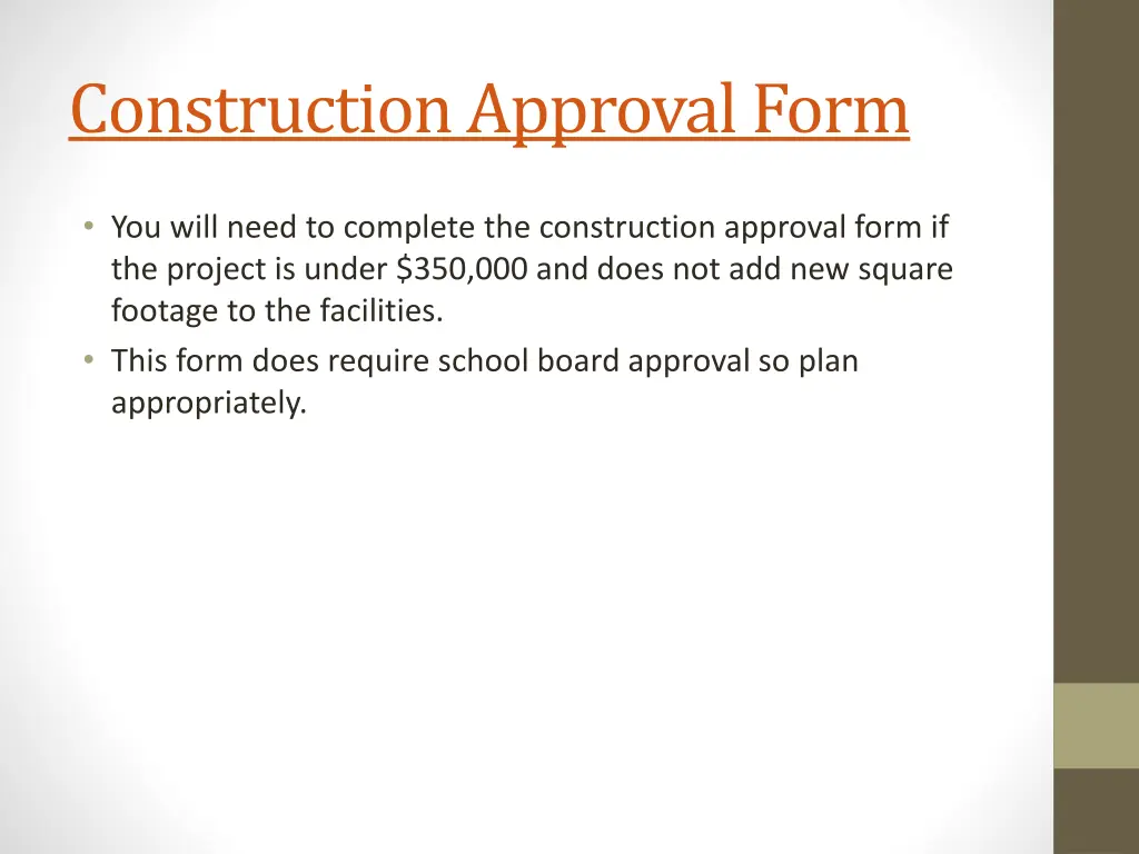 construction approval form