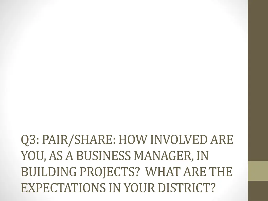 q3 pair share how involved are you as a business