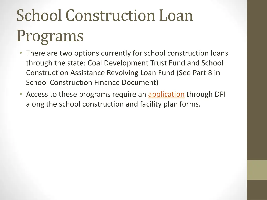 school construction loan programs there