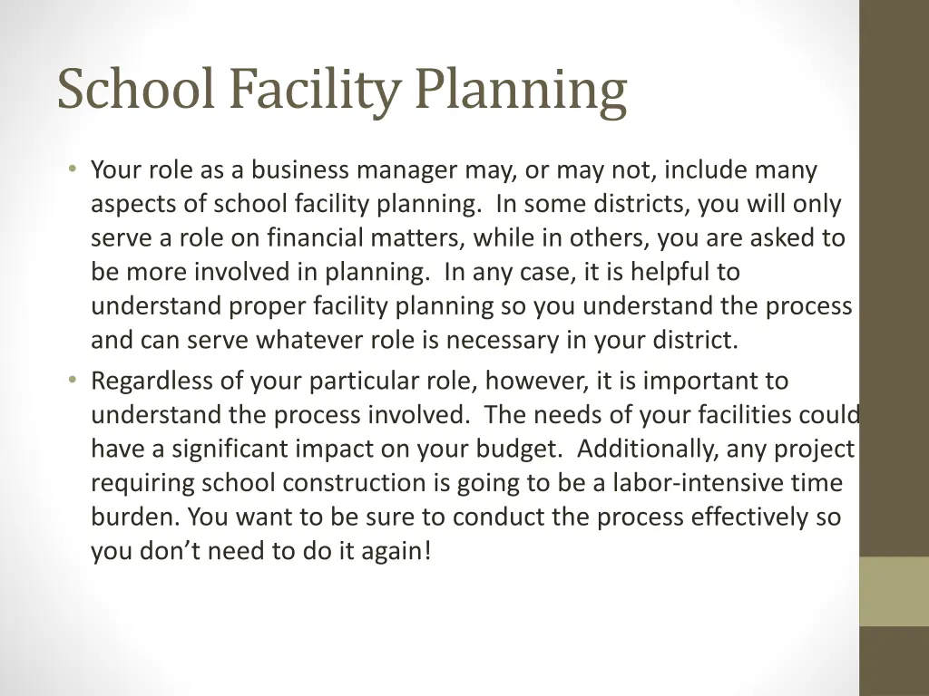 school facility planning