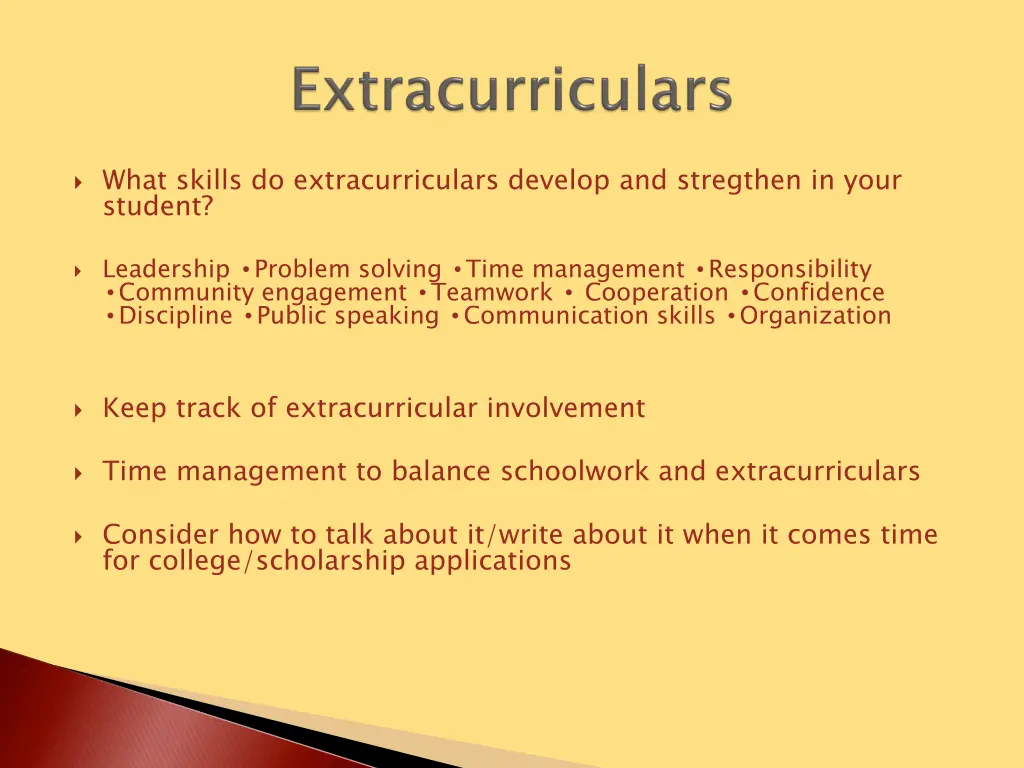 what skills do extracurriculars develop