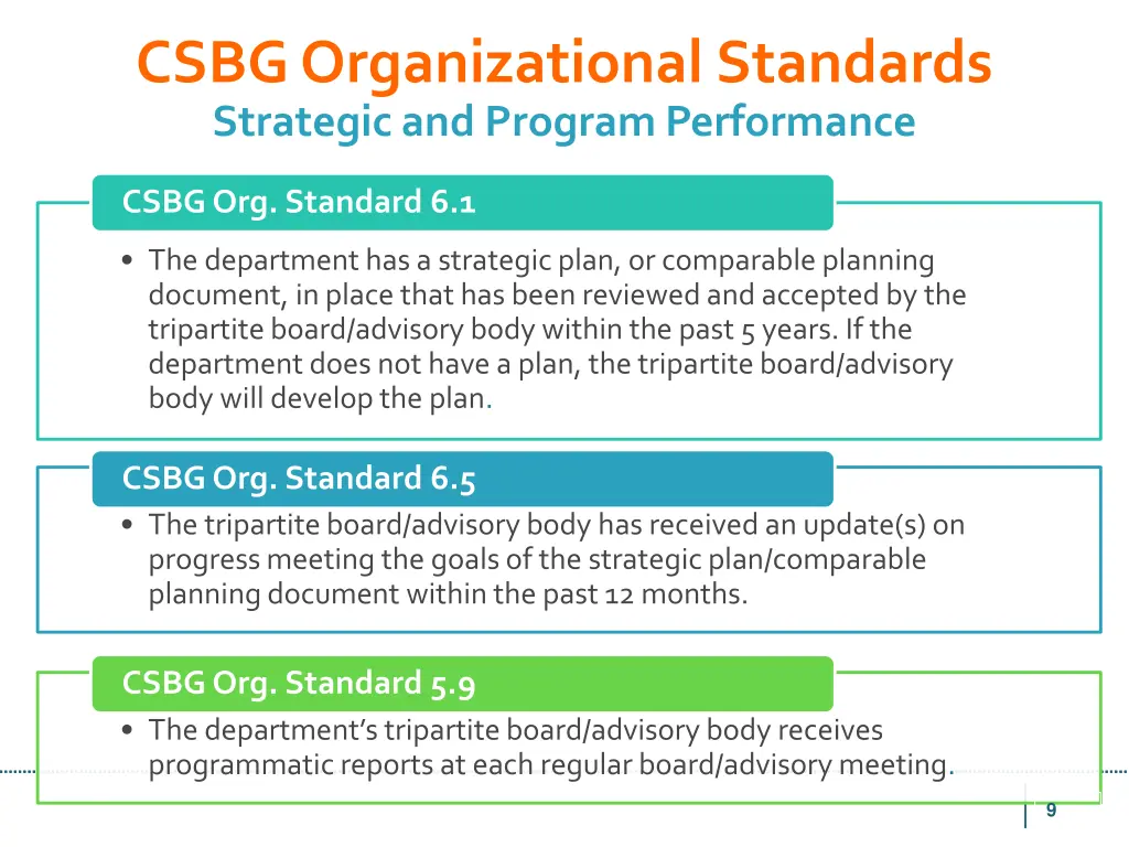 csbg organizational standards strategic