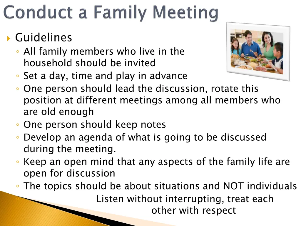 guidelines all family members who live
