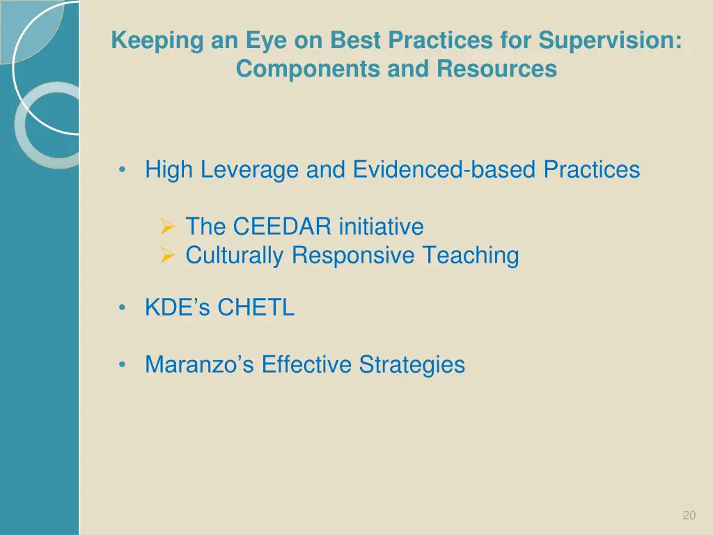 keeping an eye on best practices for supervision