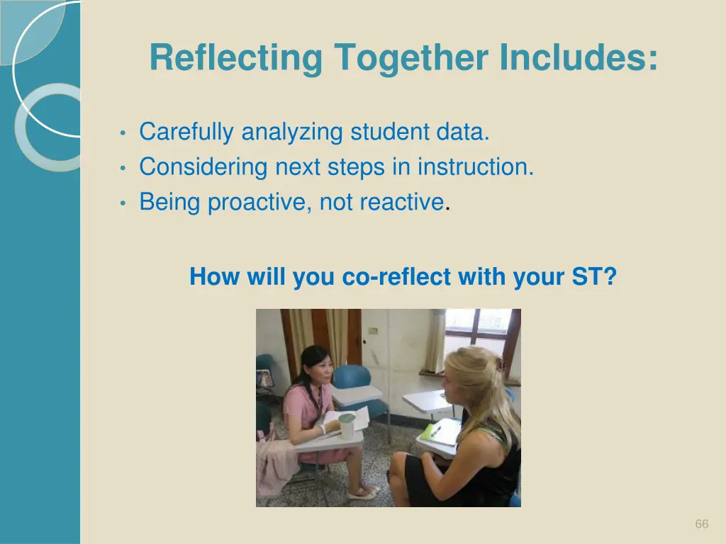 reflecting together includes