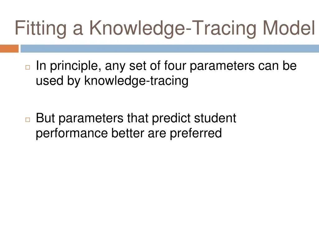 fitting a knowledge tracing model