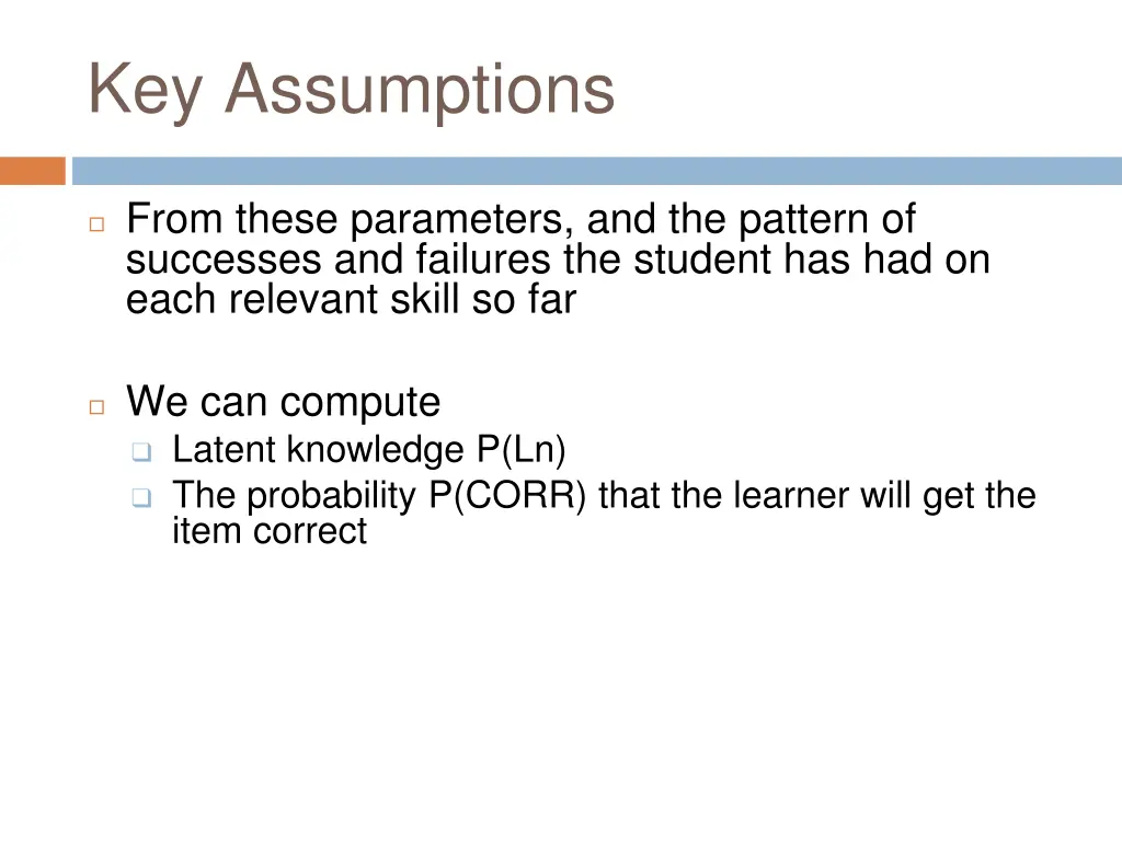 key assumptions 1