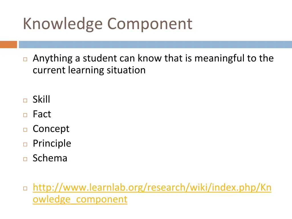 knowledge component