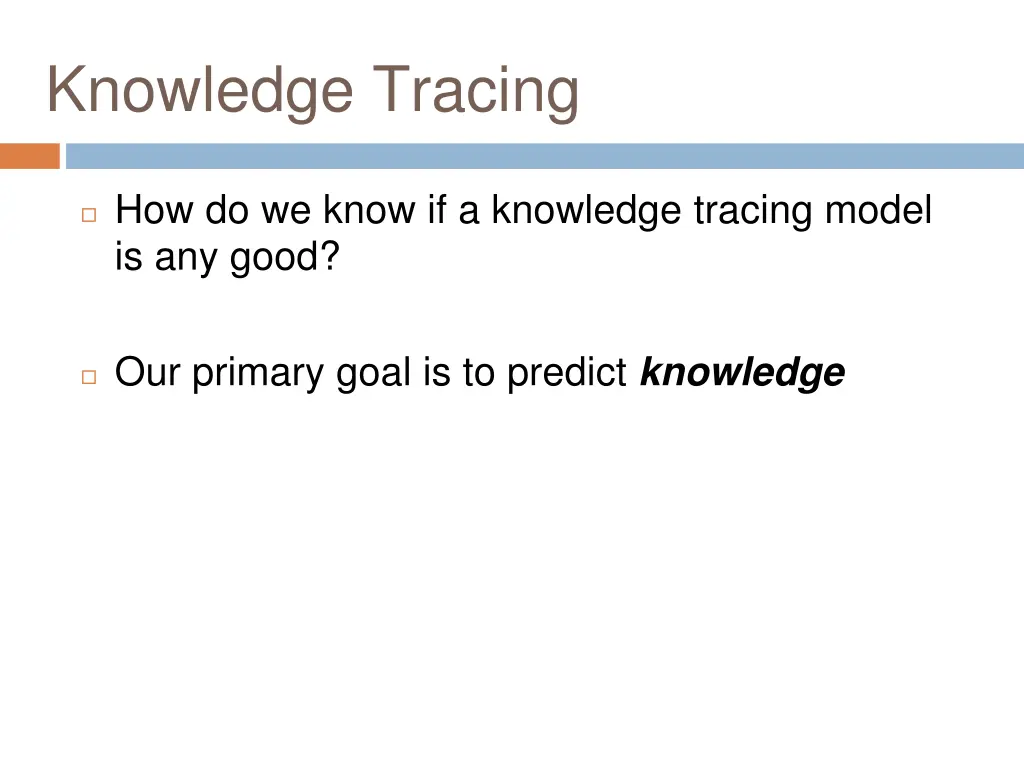 knowledge tracing