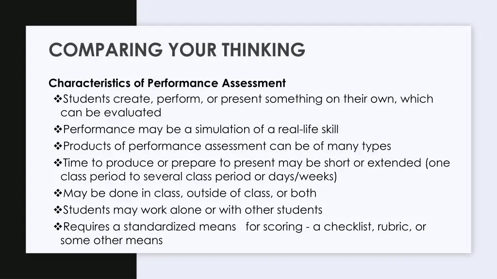 comparing your thinking